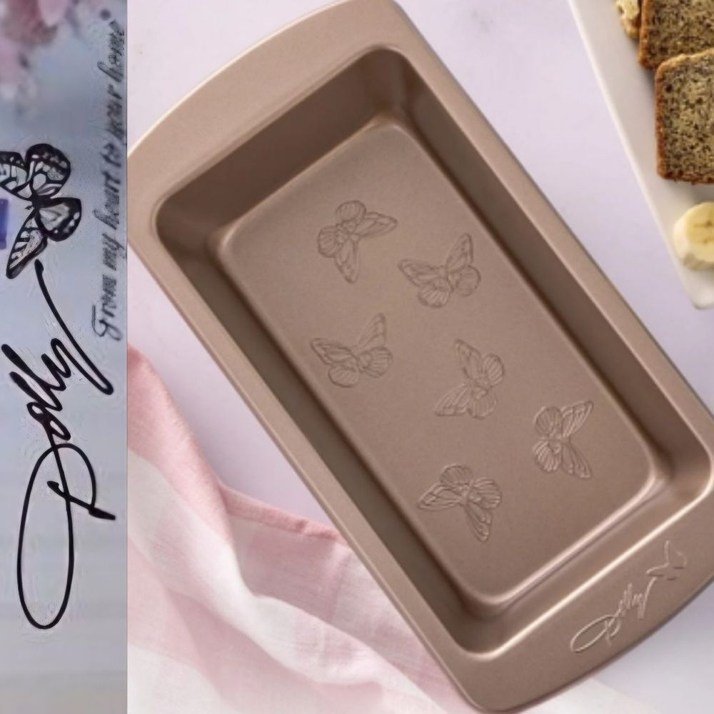 Dolly Parton Butterfly Stamp Carbon Steel Non-Stick Loaf Pan